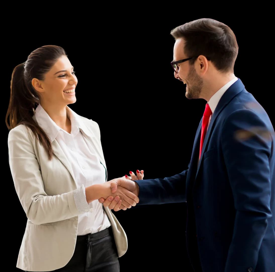 Two people meeting